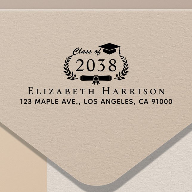 Carimbo Auto Entintado Classic Graduation Return Address (Classic Graduation Return Address Self-inking Stamp)