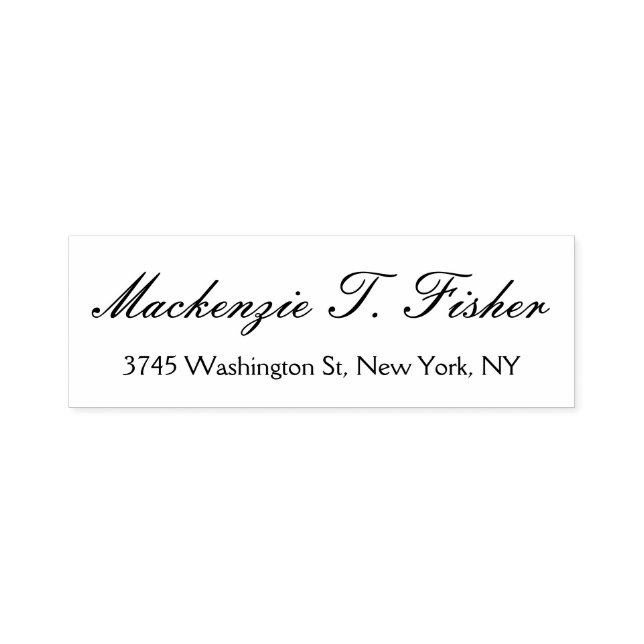 Carimbo Auto Entintado Clássica Caligrafia Elegante Simples Branco (Design)