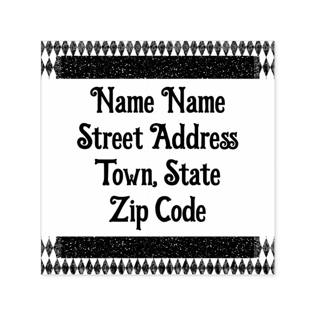 Carimbo Auto Entintado Clássico Black White Harlequin Diamond Argyle (Design)