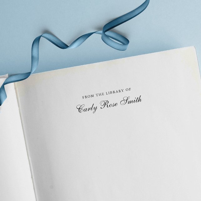 Carimbo Auto Entintado Clássico em Cursiva Elegante Da Biblioteca De (Criador carregado)