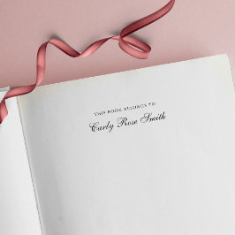 Carimbo Auto Entintado Clássico em Cursiva Elegante Este Livro Pertence A