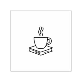 Carimbo Auto Entintado Coffee & Book Library Stamp