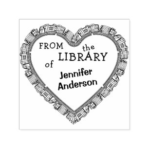 Carimbo Auto Entintado Coleção de Livros da Biblioteca do Nome Personaliz