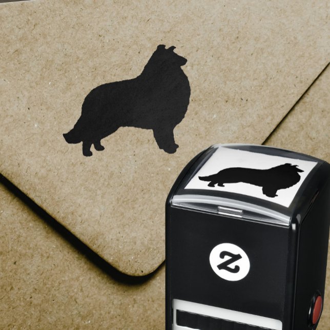 Carimbo Auto Entintado Collie Silhouette (Criador carregado)