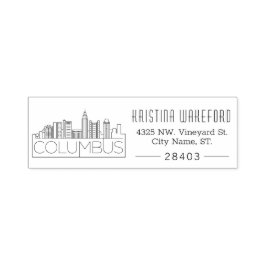 Carimbo Auto Entintado Columbus, Ohio City | Autocolagem de Endereço Pers
