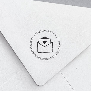 Carimbo Auto Entintado Com Amor Endereço de devolução