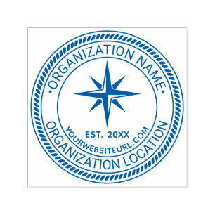Carimbo Auto Entintado Compass Rose Corda#2 Selo Nome Local URL Est