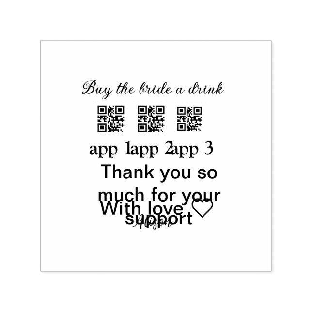 Carimbo Auto Entintado comprar noiva de uma bebida digitalização obrigado (Design)