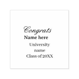 Carimbo Auto Entintado Congrats graduate university name class of 20XX na