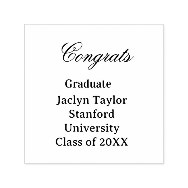 Carimbo Auto Entintado Congrats graduation name university name class of  (Design)