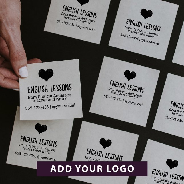 Carimbo Auto Entintado Contato do Logotipo do Professor Privado (Criador carregado)