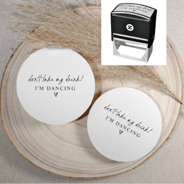 Carimbo Auto Entintado Copo de Bebida de Casamento - Coaster (Don't take my drink stamp for the back of wedding or even coasters.)