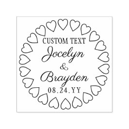 Carimbo Auto Entintado Coração Coroa Casamento Obrigado ou Salve a Data