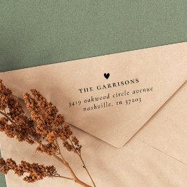 Carimbo Auto Entintado Coração Simples | Nome da família e endereço de re