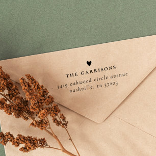 Carimbo Auto Entintado Coração Simples Nome da família e endereço de re