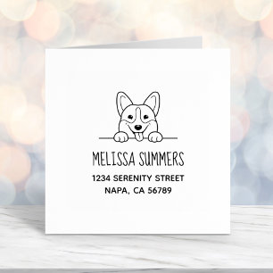 Carimbo Auto Entintado Corgi Dog Pet Address