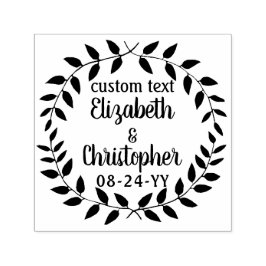 Carimbo Auto Entintado Coroa de Louro Rústica - Roteiro Simples de Casame