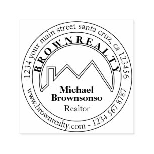 Carimbo Auto Entintado Corretor de imóveis do Logotipo do Círculo do Telh