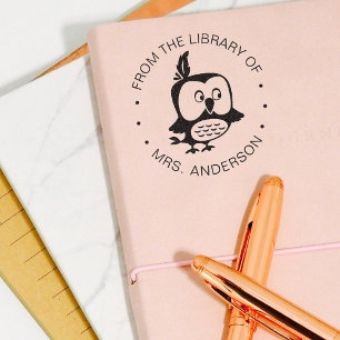 Carimbo Auto Entintado Coruja Coruja da Biblioteca de Crianças ou Profess