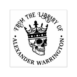 Carimbo Auto Entintado Crânio Gótico nº 3 do livro de bibliotecas redonda