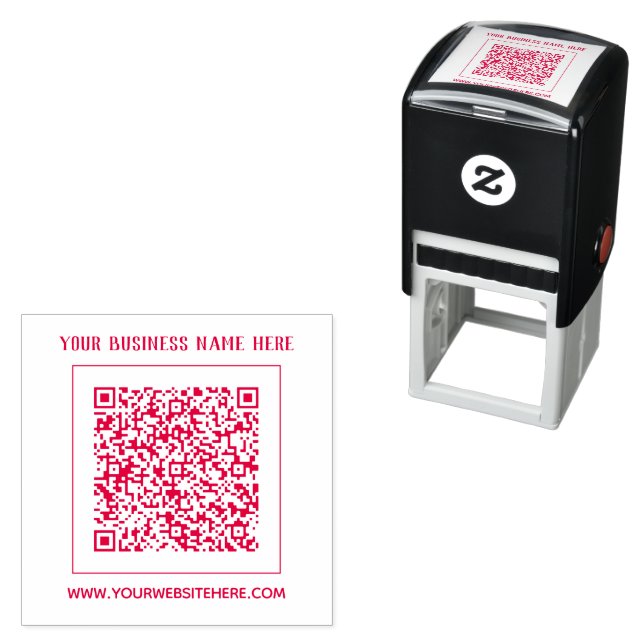Carimbo Auto Entintado Create Your Own QR Code Stamp Template Custom Text (In Situ)