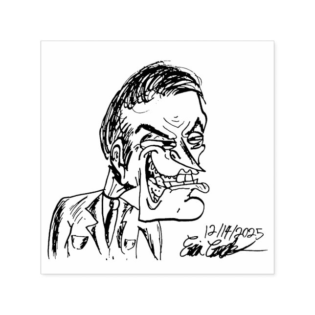 Carimbo Auto Entintado creepy villain cartoon (Design)