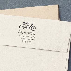 Carimbo Auto Entintado Criado para dois   Tandem Bicycle Return Address