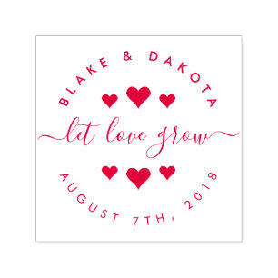 Carimbo Auto Entintado Criar seus próprios corações deixe o amor cresc