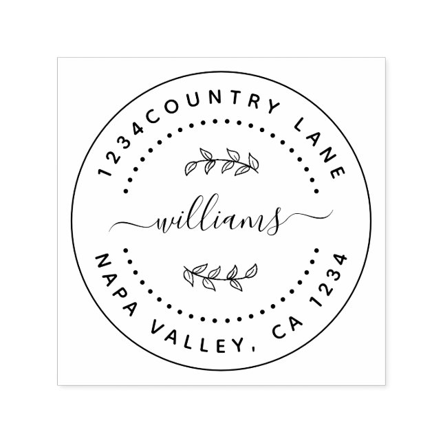 Carimbo Auto Entintado Crie a sua própria ronda moderna (Design)