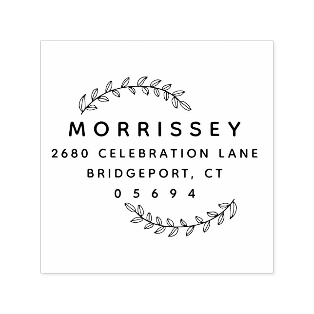 Carimbo Auto Entintado Crie o seu próprio | Endereço de Devolução Foliage (Design)