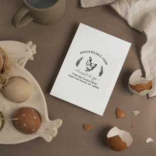 Carimbo Auto Entintado Crie seu endereço de devolução de Fazenda de ovos