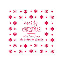 Carimbo Auto Entintado Crie seu floco de neve personalizado "Feliz Natal"