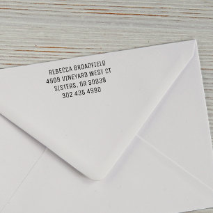 Carimbo Auto Entintado Crie seu nome moderno minimalista de endereço de d