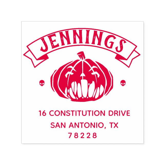 Carimbo Auto Entintado Crie seu próprio endereço de devolução de Hallowee (Design)