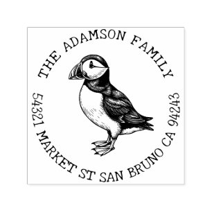 Carimbo Auto Entintado Crie seu próprio endereço de devolução de Puffin n