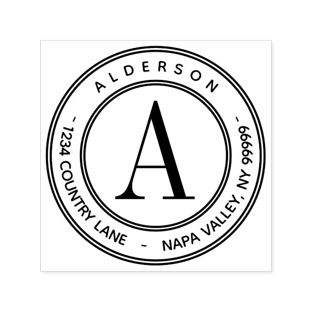 Carimbo Auto Entintado Crie seu próprio endereço de devolução do Monogram (Design)