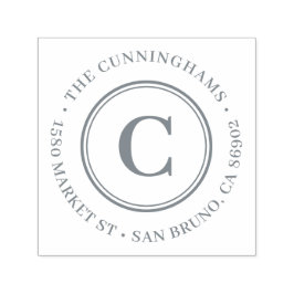 Carimbo Auto Entintado Crie seu próprio endereço de devolução do monogram