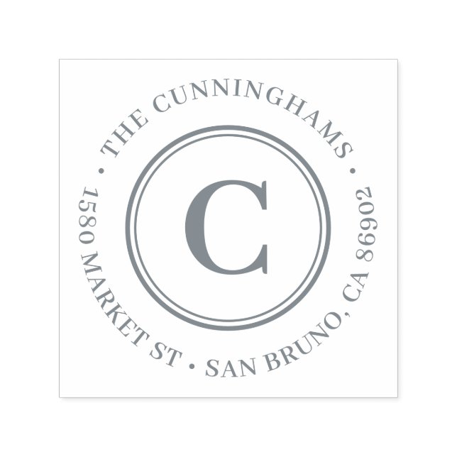 Carimbo Auto Entintado Crie seu próprio endereço de devolução do monogram (Design)