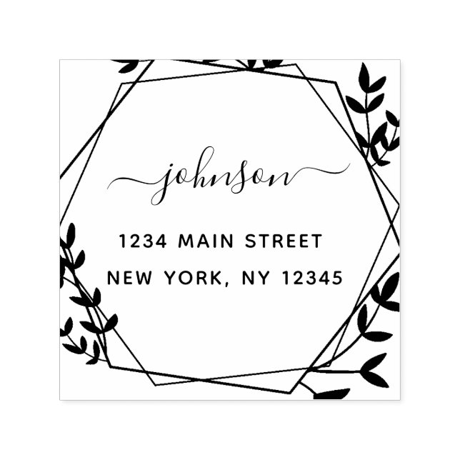 Carimbo Auto Entintado Crie seu próprio endereço de devolução moderno (Design)