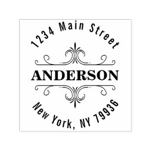 Carimbo Auto Entintado Crie seu próprio endereço de devolução moderno red