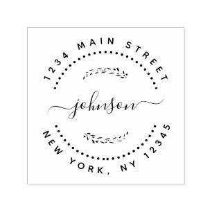 Carimbo Auto Entintado Crie seu próprio endereço de devolução moderno red