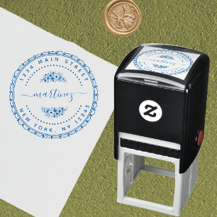 Carimbo Auto Entintado Crie seu próprio endereço de devolução moderno red