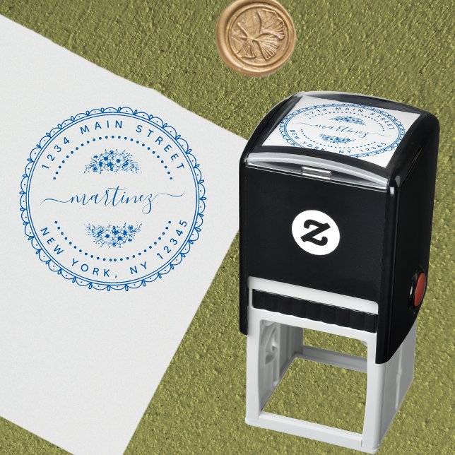 Carimbo Auto Entintado Crie seu próprio endereço de devolução moderno red (Criador carregado)