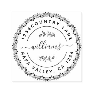 Carimbo Auto Entintado Crie seu próprio endereço de devolução redonda