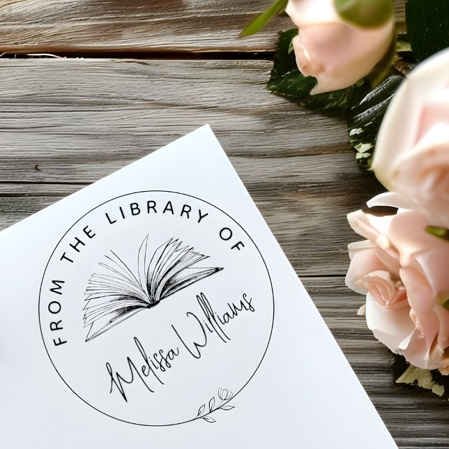 Carimbo Auto Entintado Crie seu próprio Ex-libris 'Da Biblioteca de' (Criador carregado)