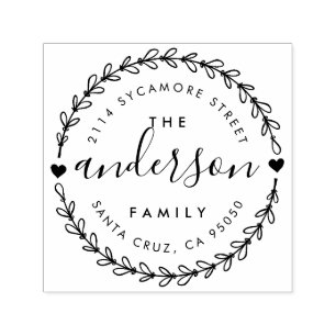 Carimbo Auto Entintado Crie seu próprio nome de família personalizado End