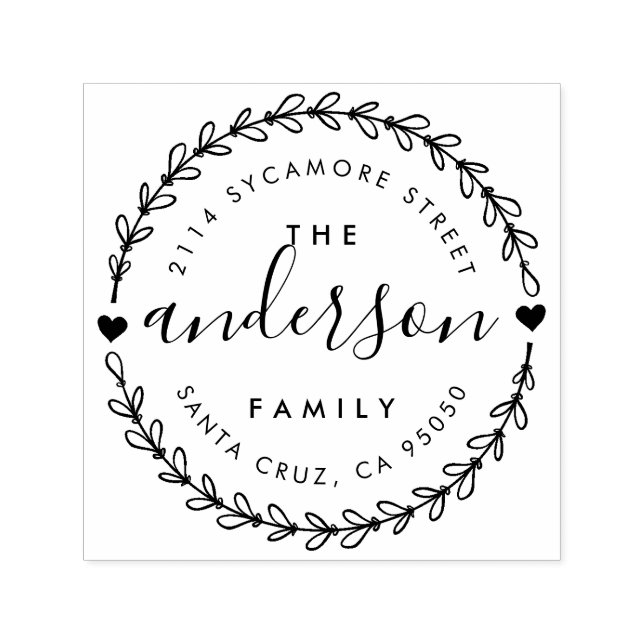 Carimbo Auto Entintado Crie seu próprio nome de família personalizado End (Design)