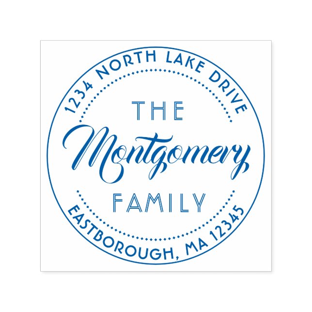 Carimbo Auto Entintado Crie seu próprio nome de família Script Endereço d (Design)