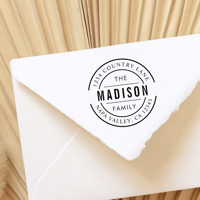 Carimbo Auto Entintado Crie seu próprio nome familiar Endereço de devoluç (Criador carregado)