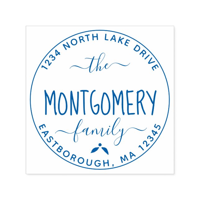 Carimbo Auto Entintado Crie seu próprio nome moderno da família Endereço  (Design)